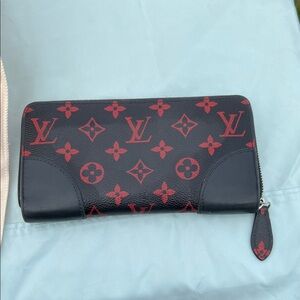Louis Vuitton Black and Red Monogram Infrarouge Zippy Wallet